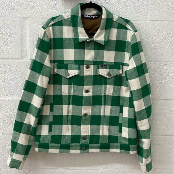 Palm Angels Jacket Plaid Checkered Button Up Flannel - Picture 3 of 6